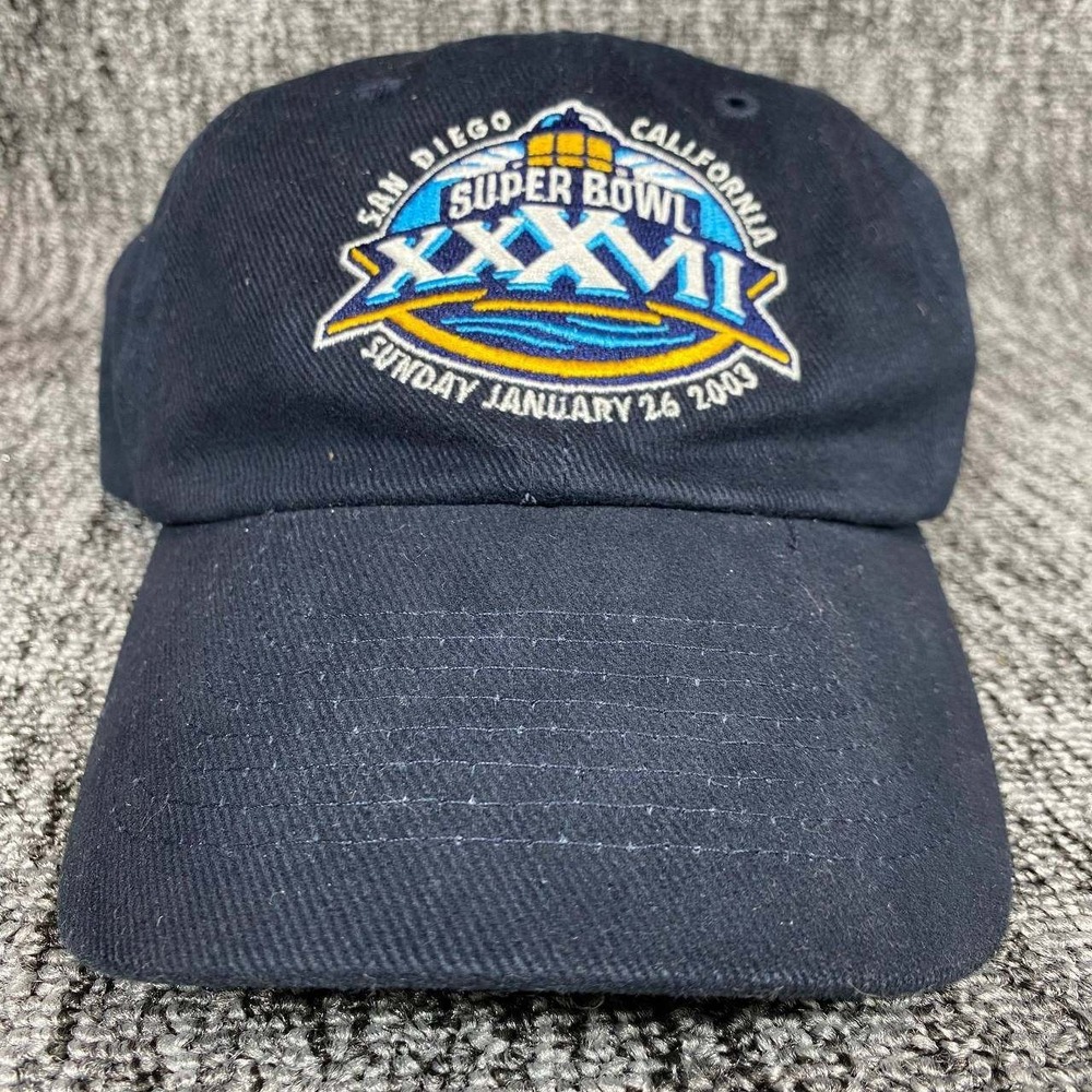 NFL Super Bowl XXXVII Hat Mens OSFM Navy Blue 2003 San Diego Frito Lay Promo Cap